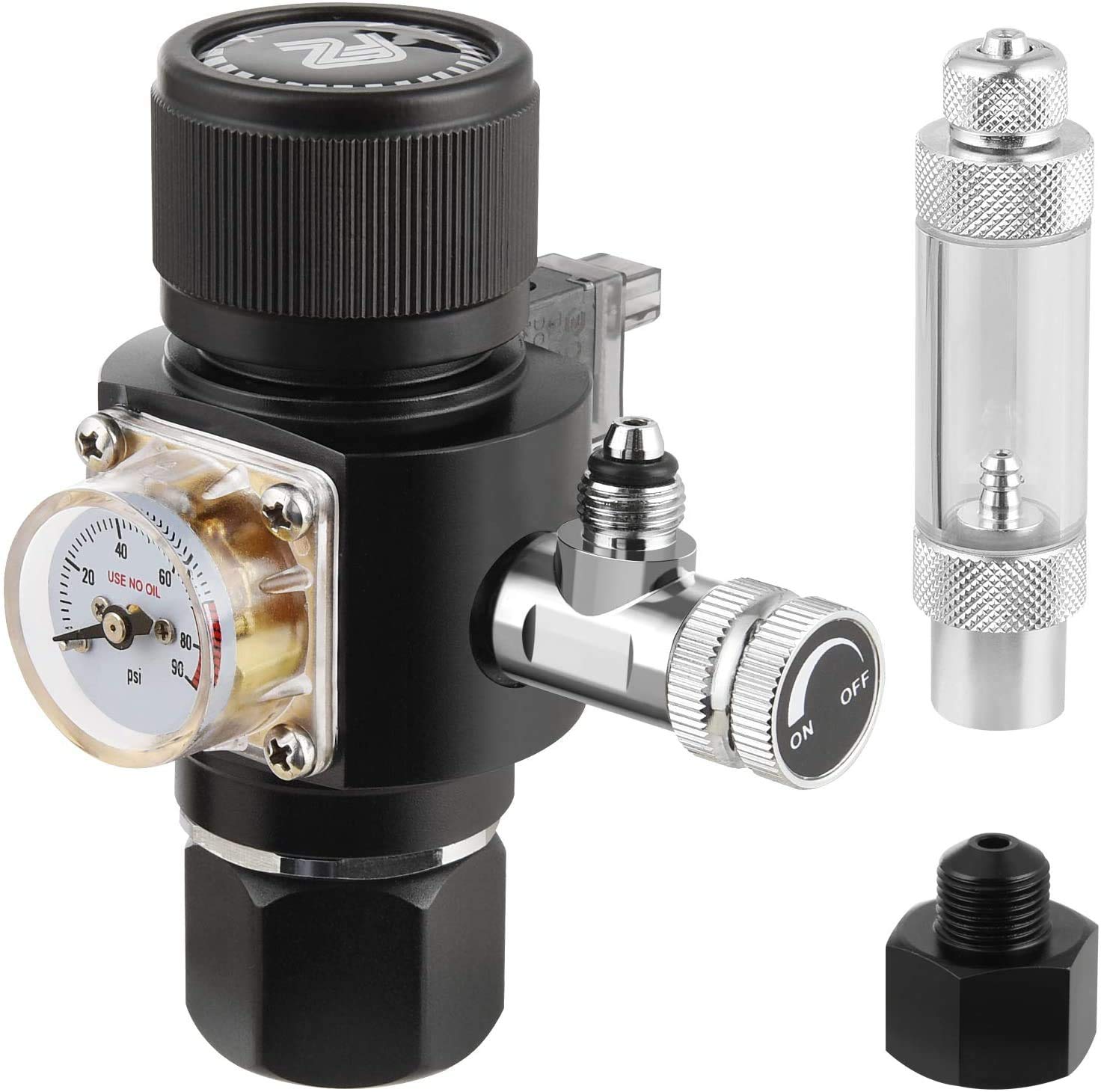 FZONE aquarium CO2 regulator mini V3 front view, compact design ideal for small tanks.