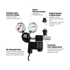 FZONE CO2 regulator pressure knob with knurl for precise tuning