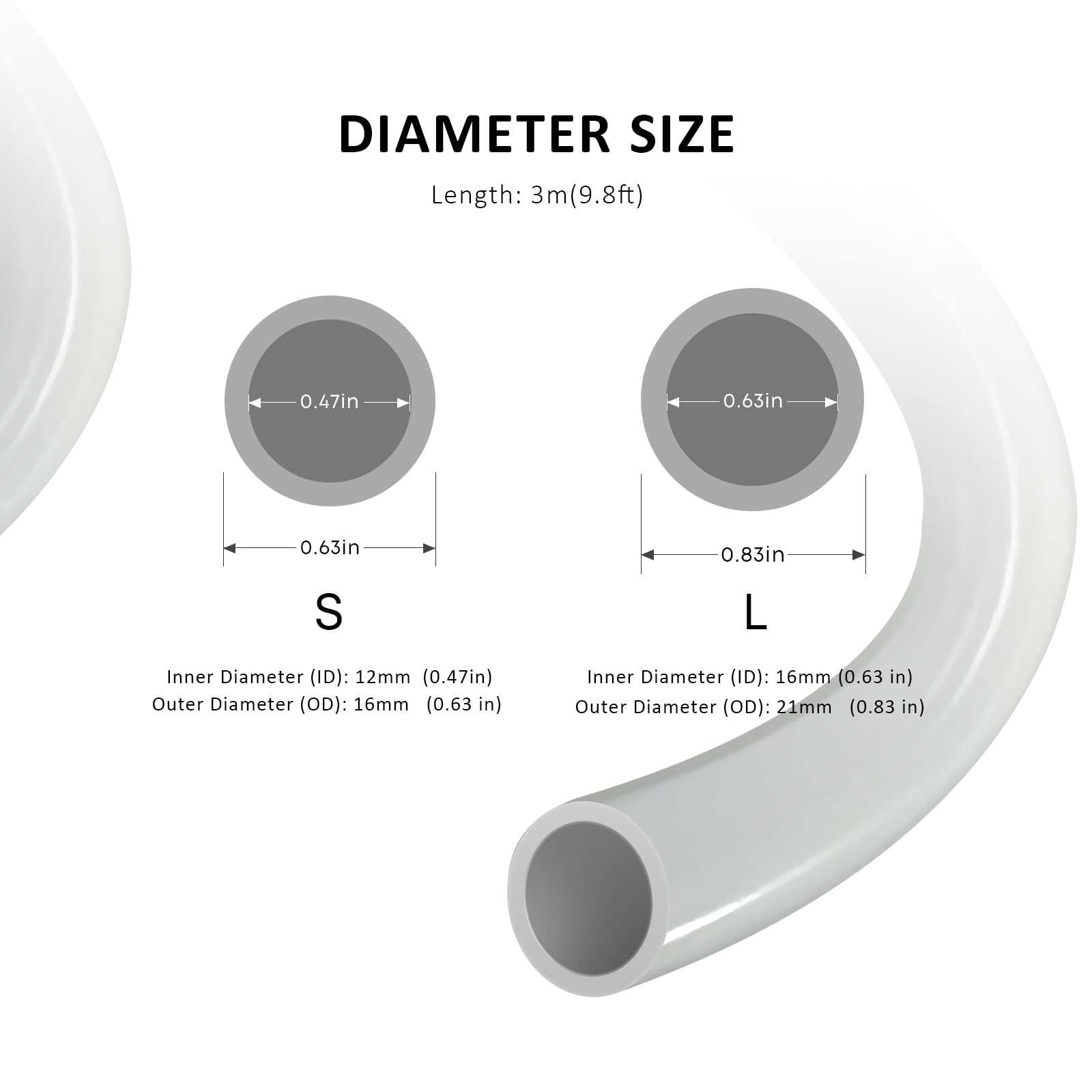 FZONE 3m grey tubing cut-to-length highlights easy customization for setups