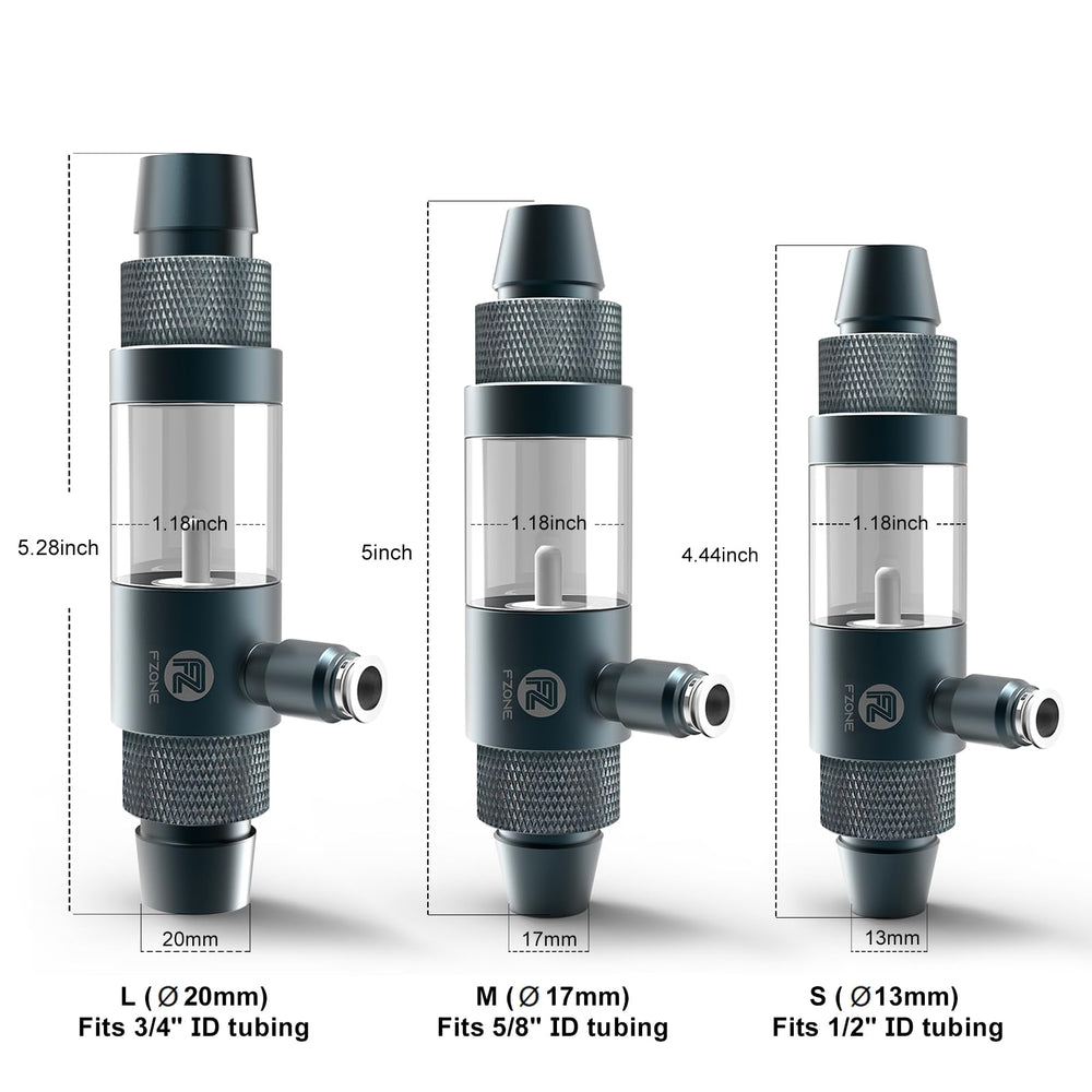 FZONE aluminum-bodied CO2 diffuser with replaceable ceramic core for durability and fine bubbles
