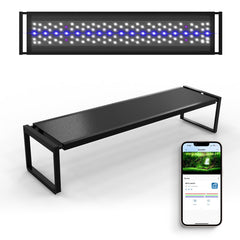 FZONE app-controlled aquarium light interface for precise brightness and color