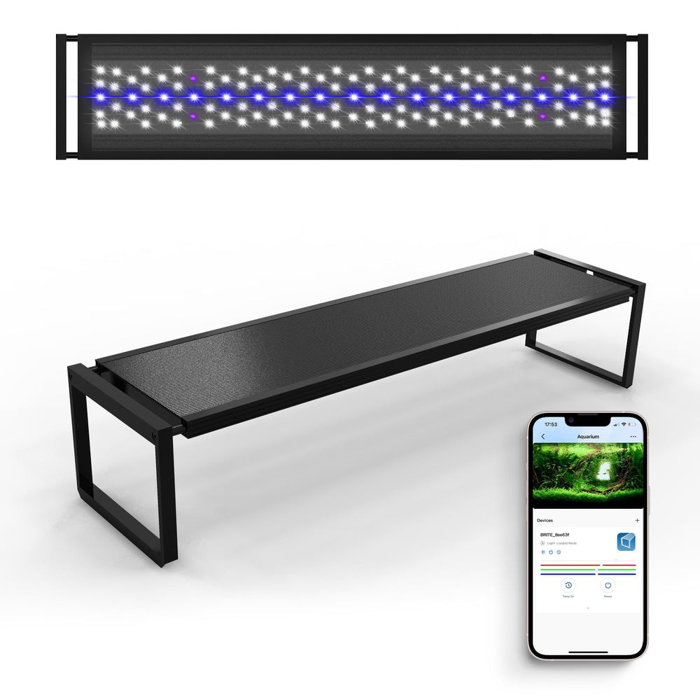 FZONE LED aquarium light front view shows durable aluminum housing for even lighting