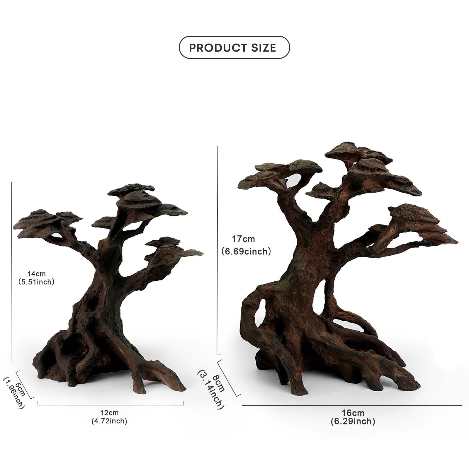 FZONE resin aquarium driftwood small tree adds focal interest in compact tanks.