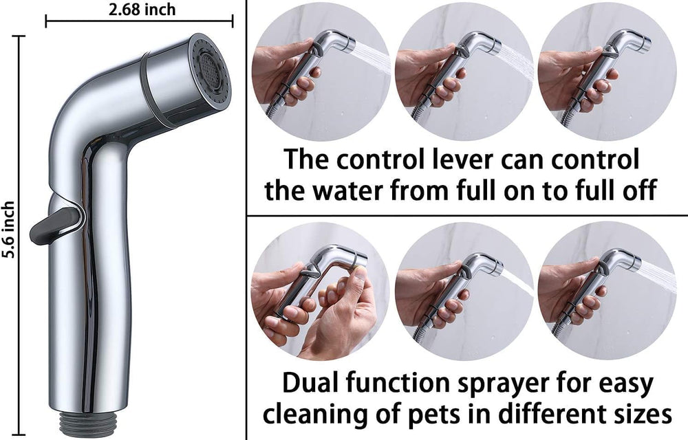 G-Promise sprayer with strong jet provides fast rinse for pets