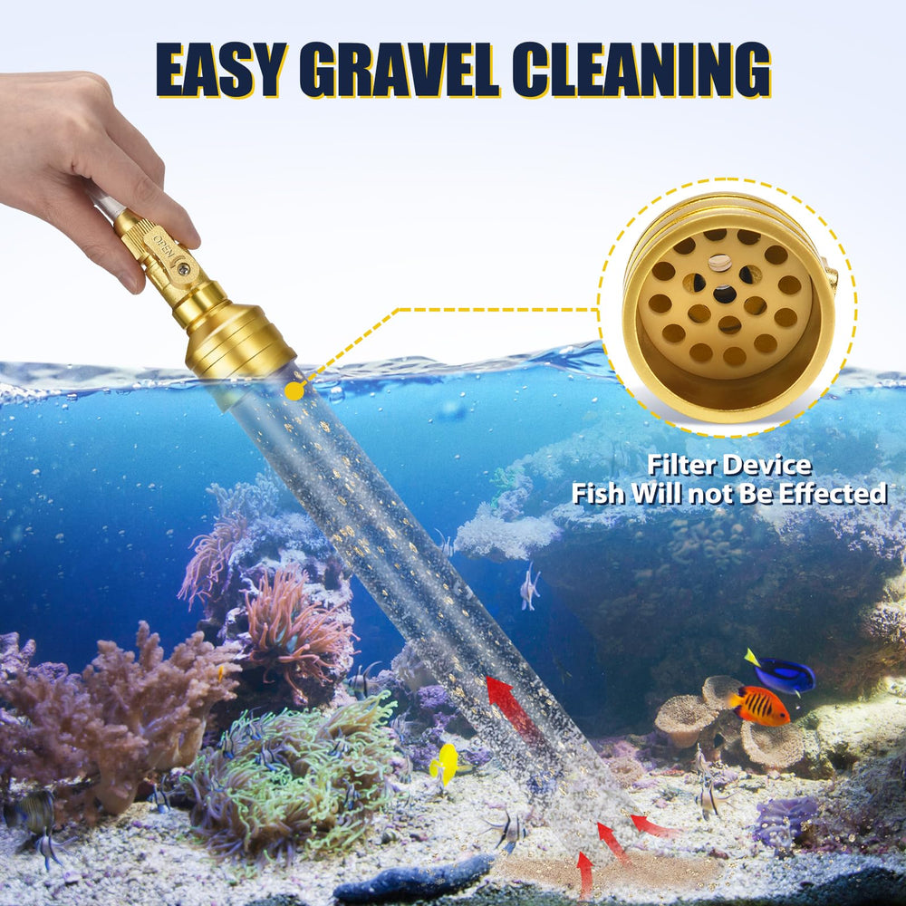 GADFISH upgraded water changer design promotes easier aquarium maintenance.