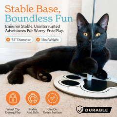 Gadgetsology door-hanging cat toy setup showing vertical hunting action