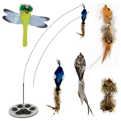 GADGETSOLOGY cat wand toy with adjustable wand keeps indoor cats engaged in active play.