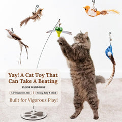 GADGETSOLOGY feather toy captures quick bursts of pounce and feather fluttering for stimulation.