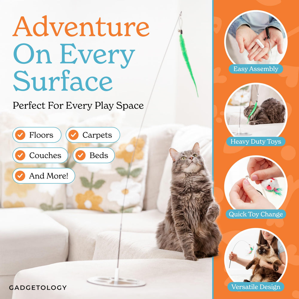 Gadgetsology self-play cat toy segment enabling independent exercise