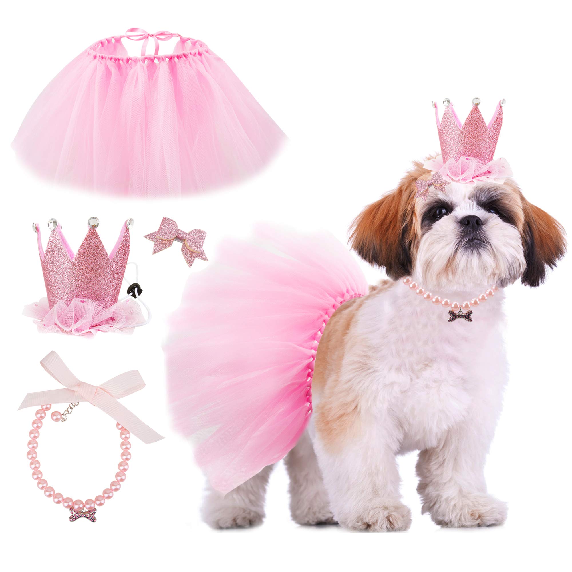 GAGILAND dog birthday outfit pink tutu—ideal for festive photos.