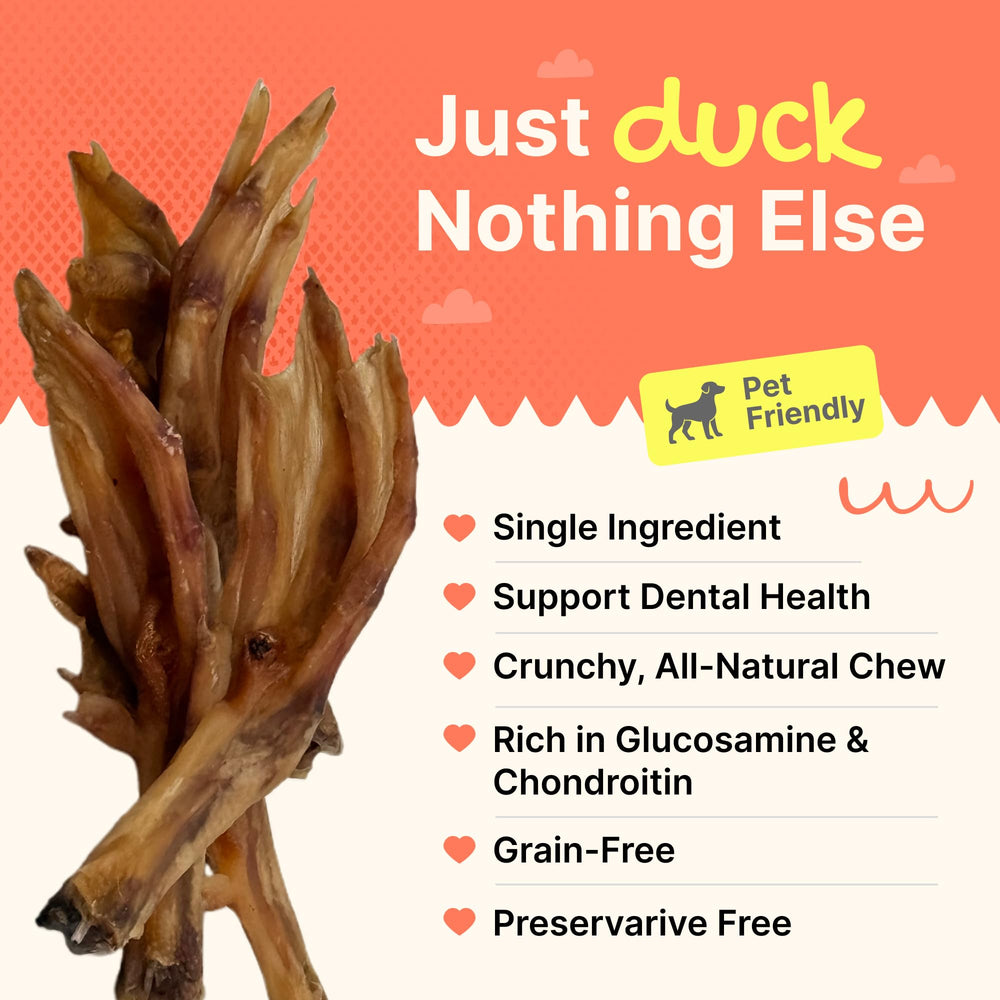 Gaines duck feet dehydrated texture—crunchy treat that dogs love.