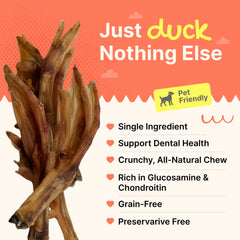 Gaines duck feet dehydrated texture—crunchy treat that dogs love.