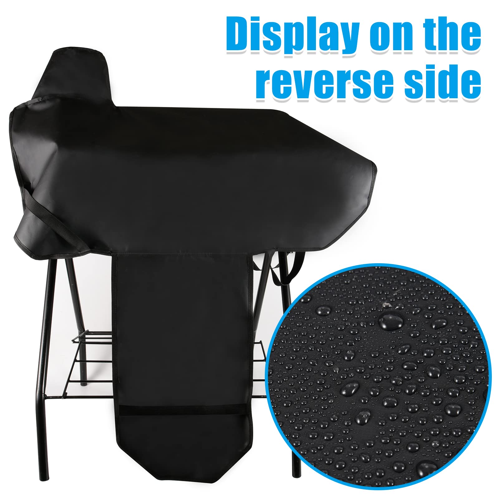 GAITWIN saddle cover back view highlighting rear elastic securement for stability.