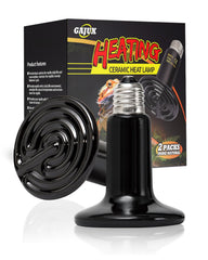 GAJUX 100W ceramic heat emitter bulbs in a two-pack ready for reptile enclosures, steady warmth