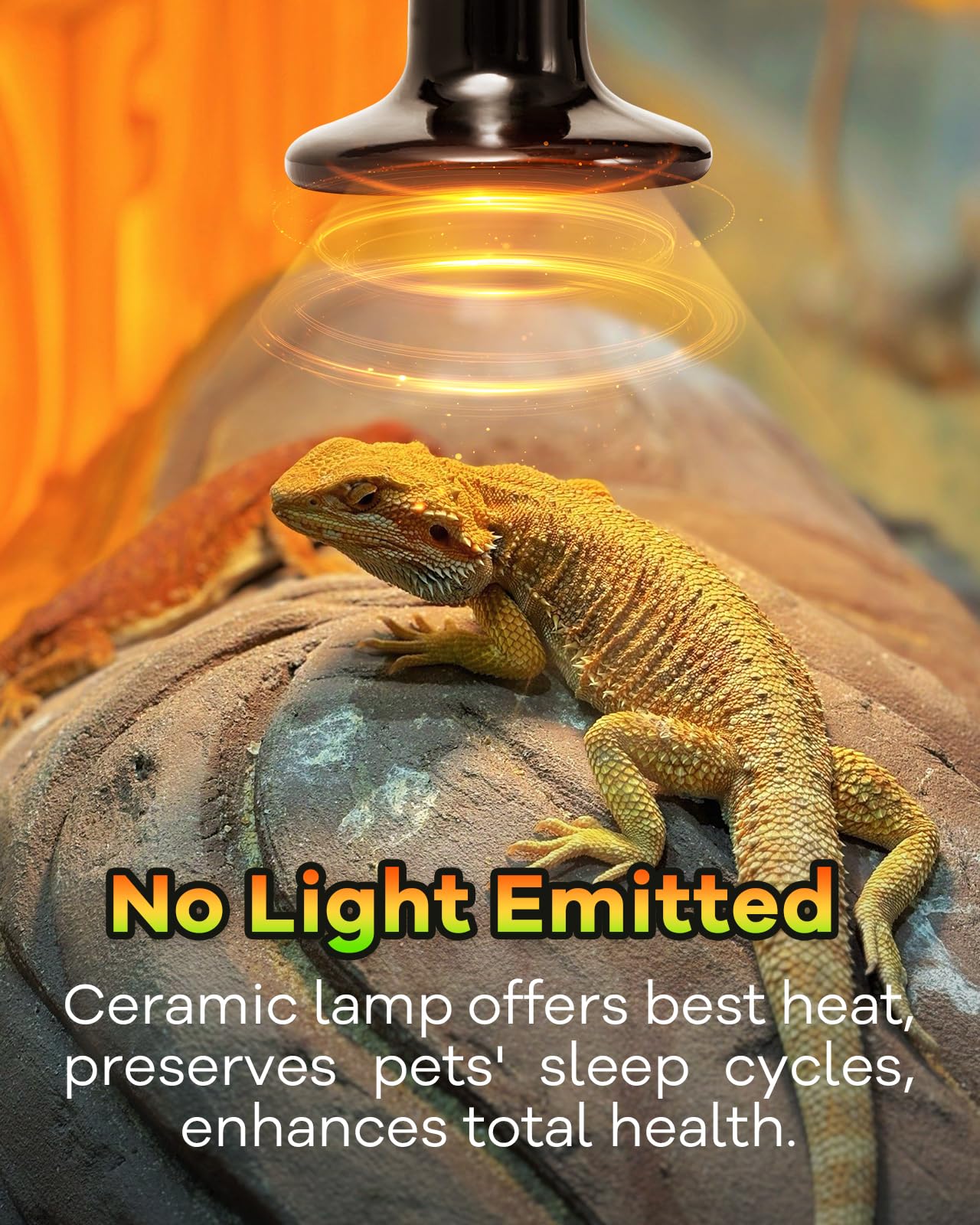 GAJUX ceramic heat emitter bulb installed in an E26 lamp base for easy setup