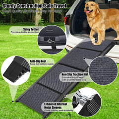 GaliGali dog ramp showing 63-inch length for smooth incline