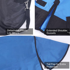 Gallopoff blueblack 72in tail flap provides extra rear protection in rain