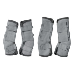 Gallopoff Fly Boots grey cob four-pack protects legs during turnout and reduces leg fatigue.