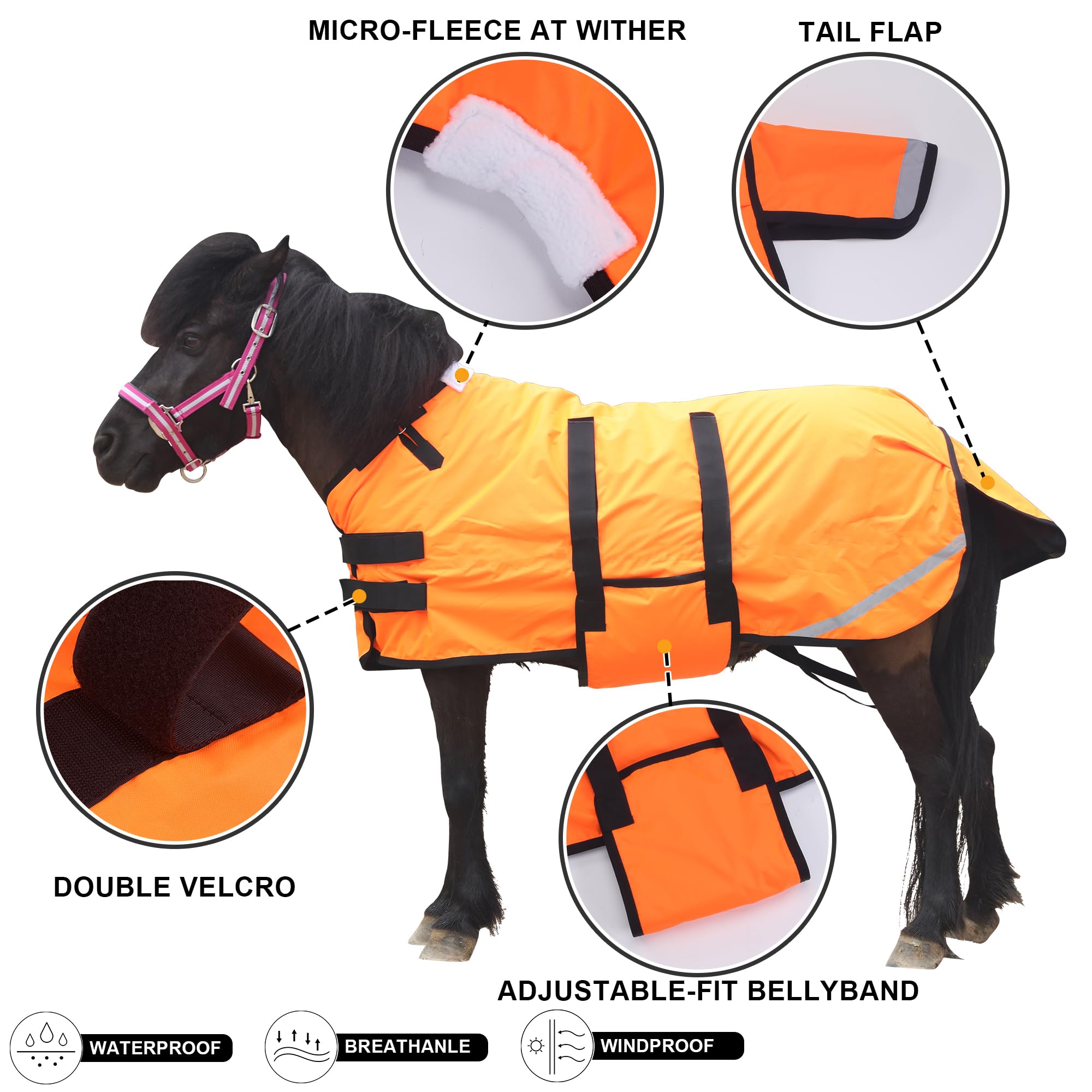 Gallopoff foal blanket 210T nylon lining provides soft, no-rub comfort