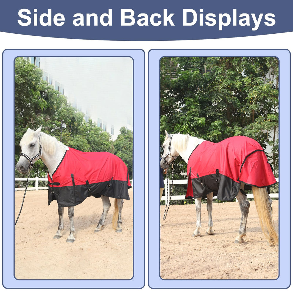 Gallopoff rain sheet closure detail emphasizes adjustable fit and secure Velcro assist.
