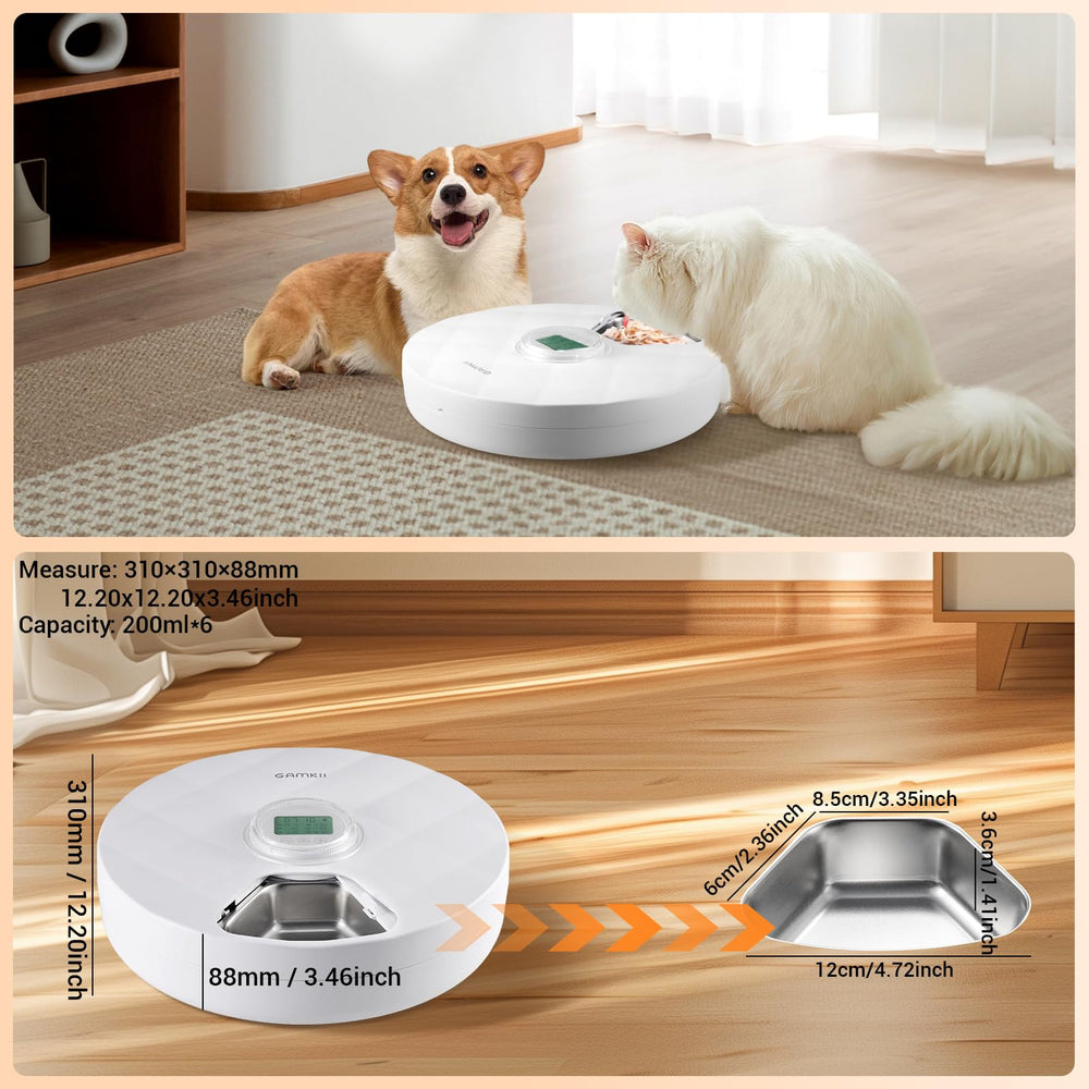 GAMKII automatic cat feeder smart safety feature protects curious pets
