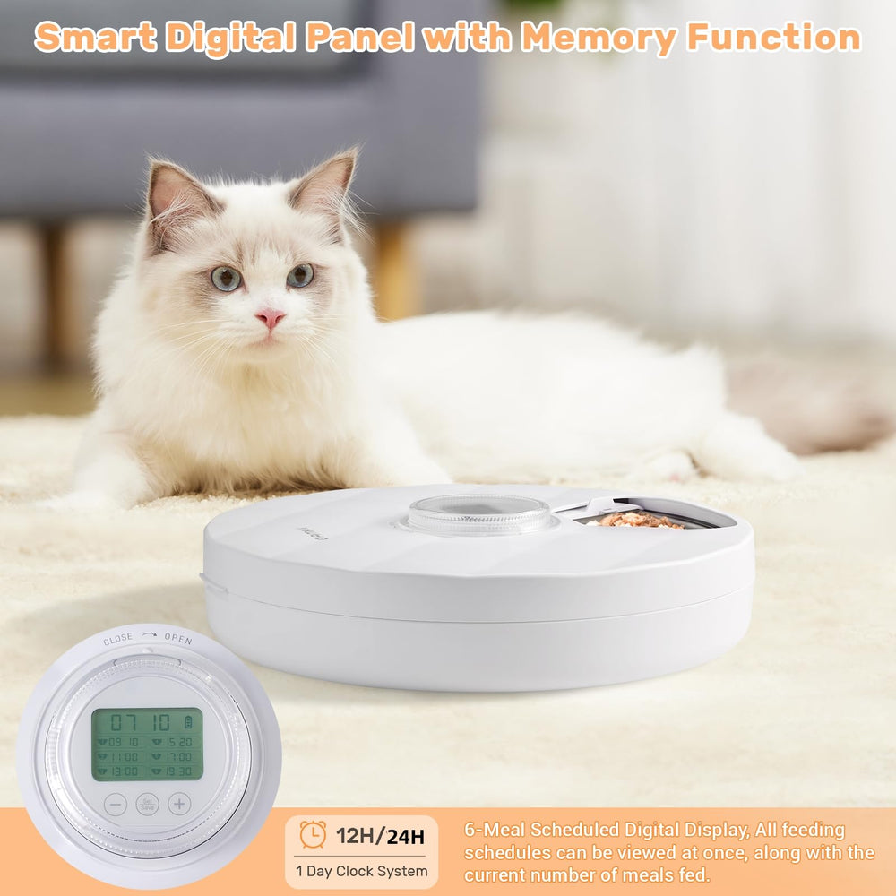GAMKII automatic cat feeder digital timing screen handy daily schedule
