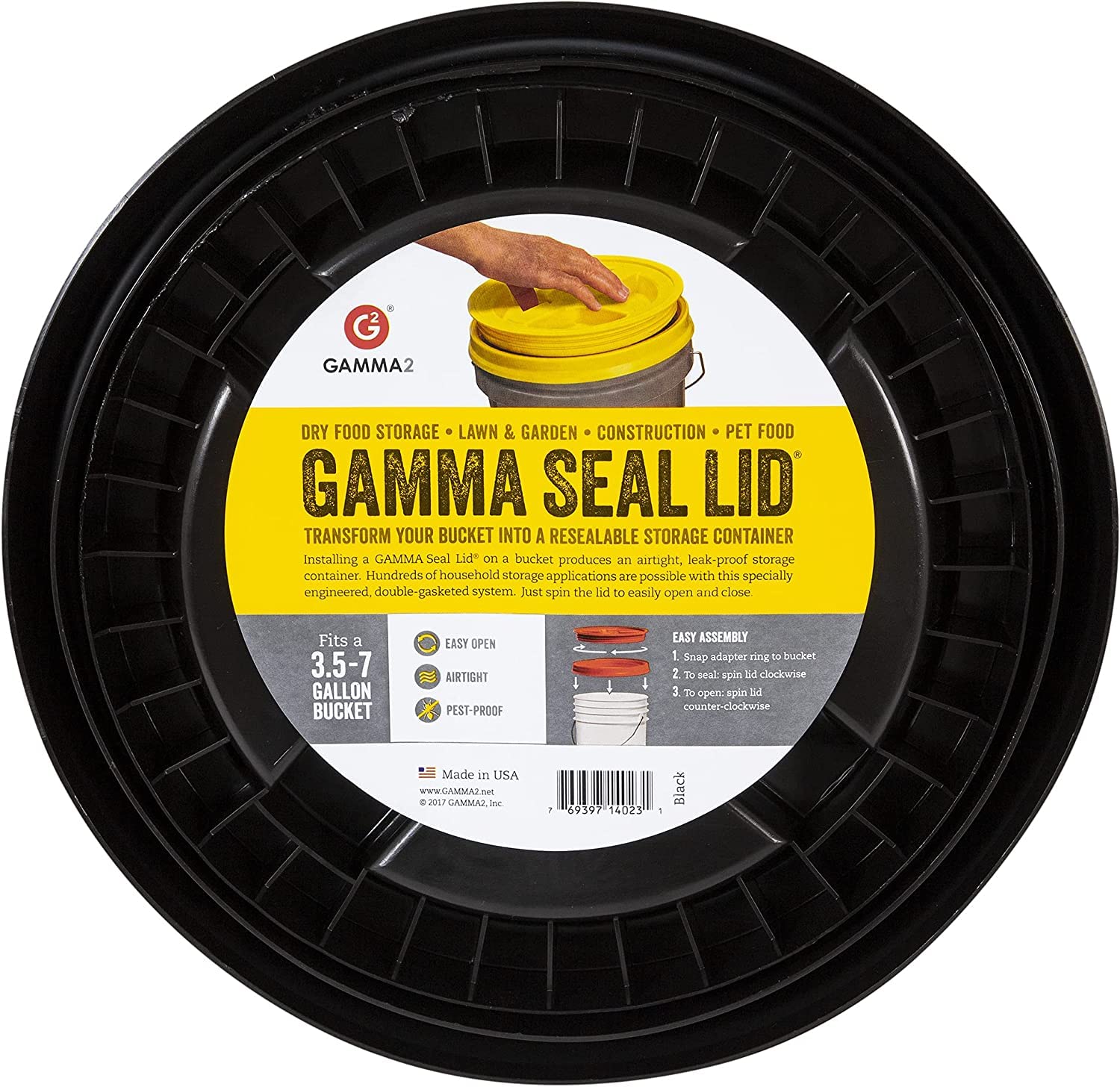 Gamma Seal Lid dual gaskets close-up showing leak-proof seal.
