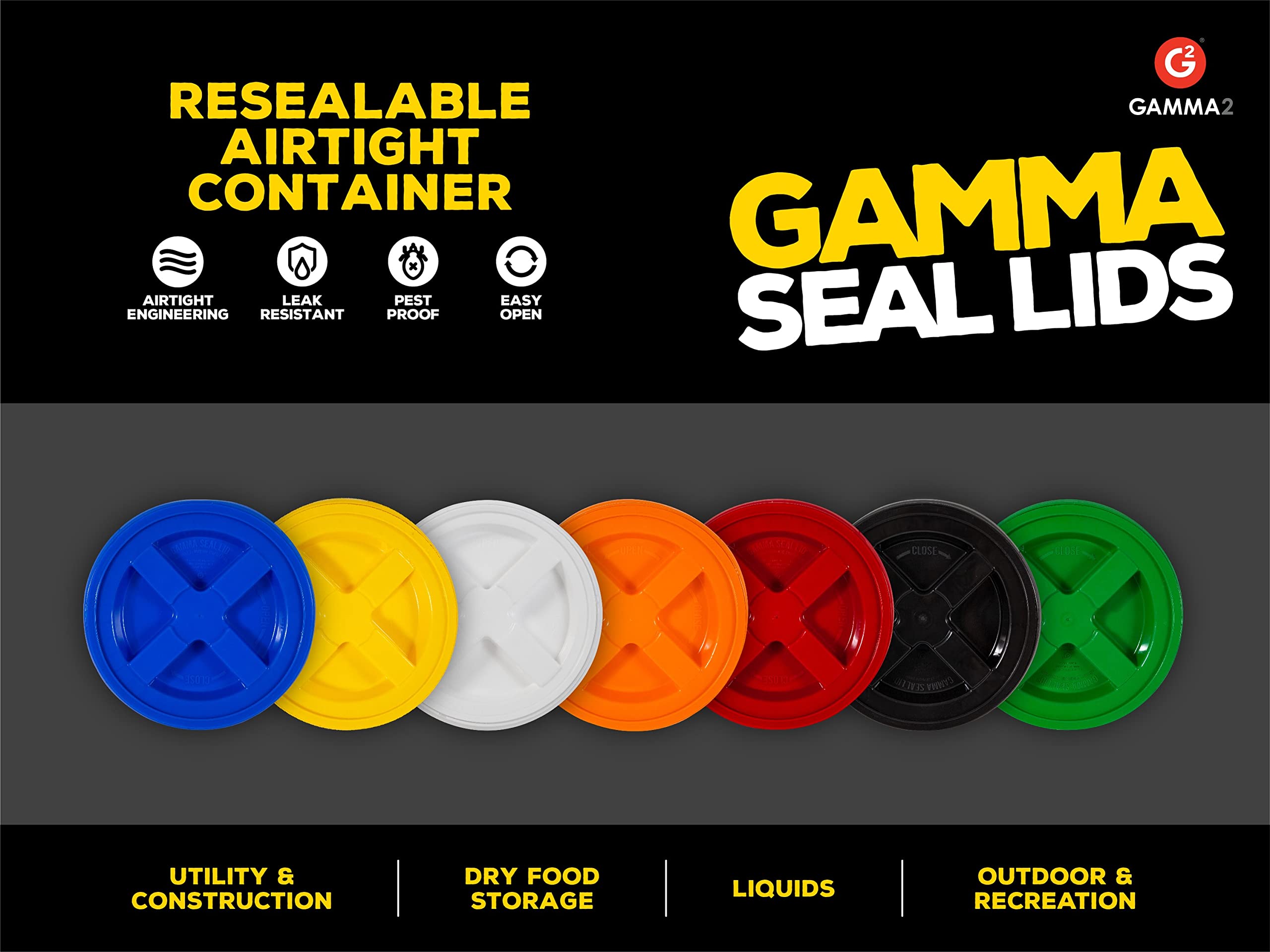 Gamma2 Gamma Seal Lid ideal for storing rice and flour in buckets.