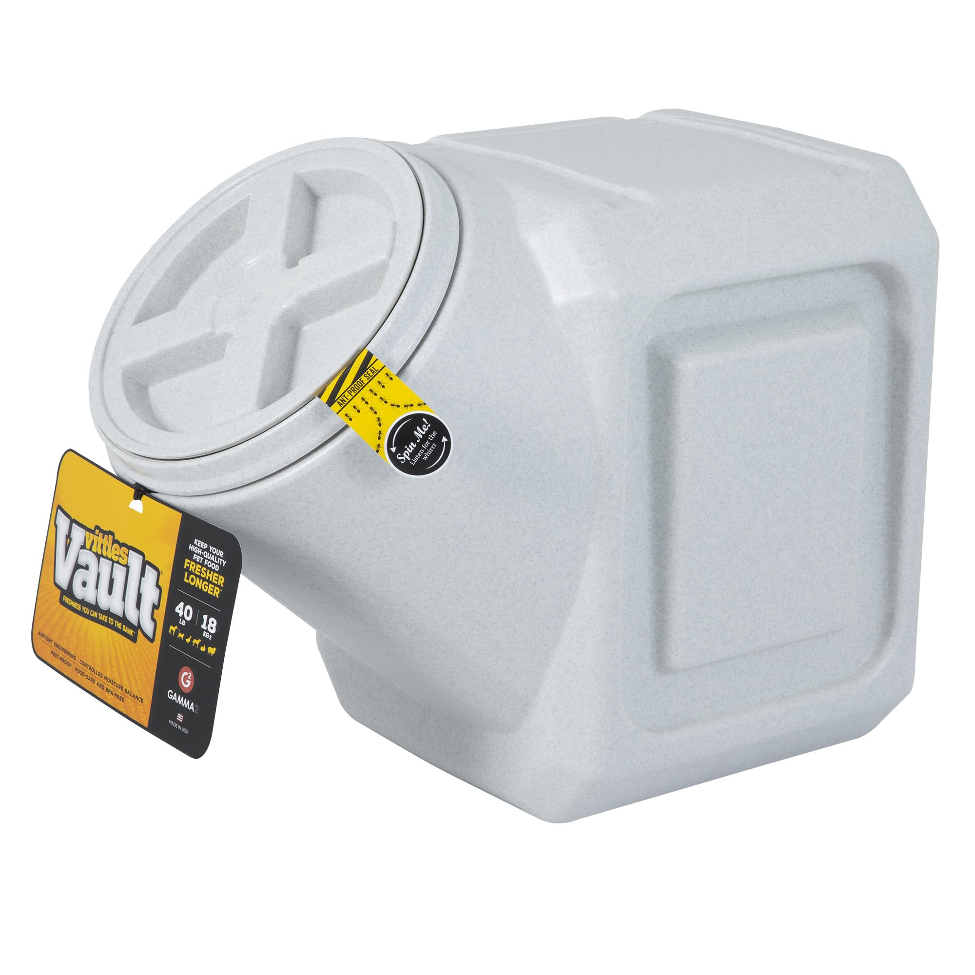 Gamma2 Vittles Vault stackable-dog-food-bin with sealing-lid preserves freshness and saves space