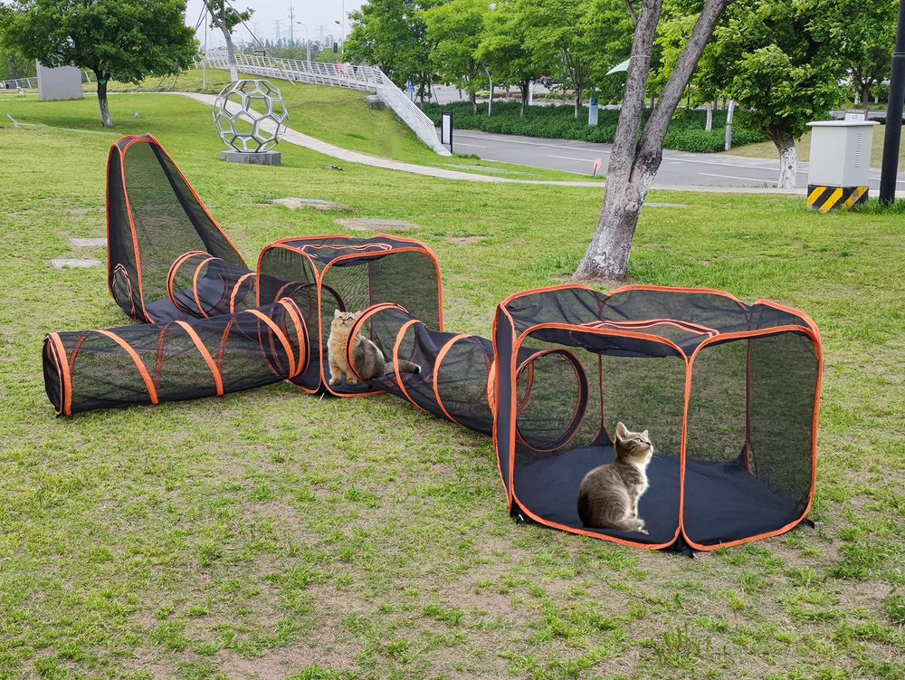 Gaorui 6in1 pet tunnel hexagon tent provides a wide outdoor hideaway.