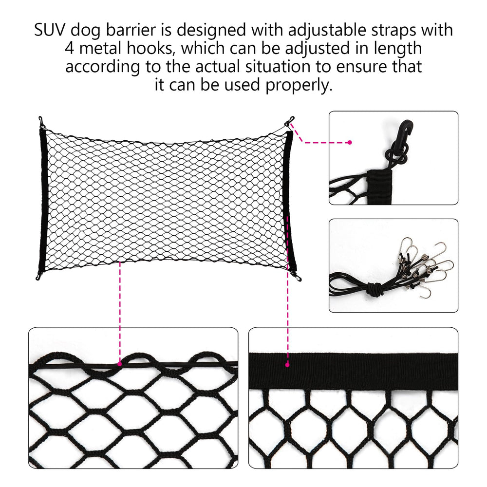 GAOSPD dog car net barrier universal fit truck SUV image illustrates compatibility.