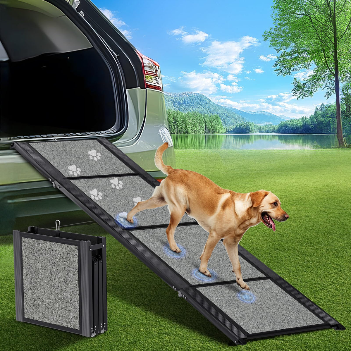 GAOYITK dog ramp 71-inch length provides gentle entry