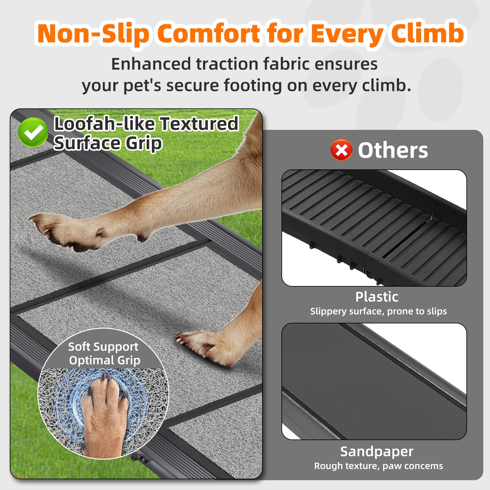 GAOYITK dog ramp folding-four-panel design for easy storage