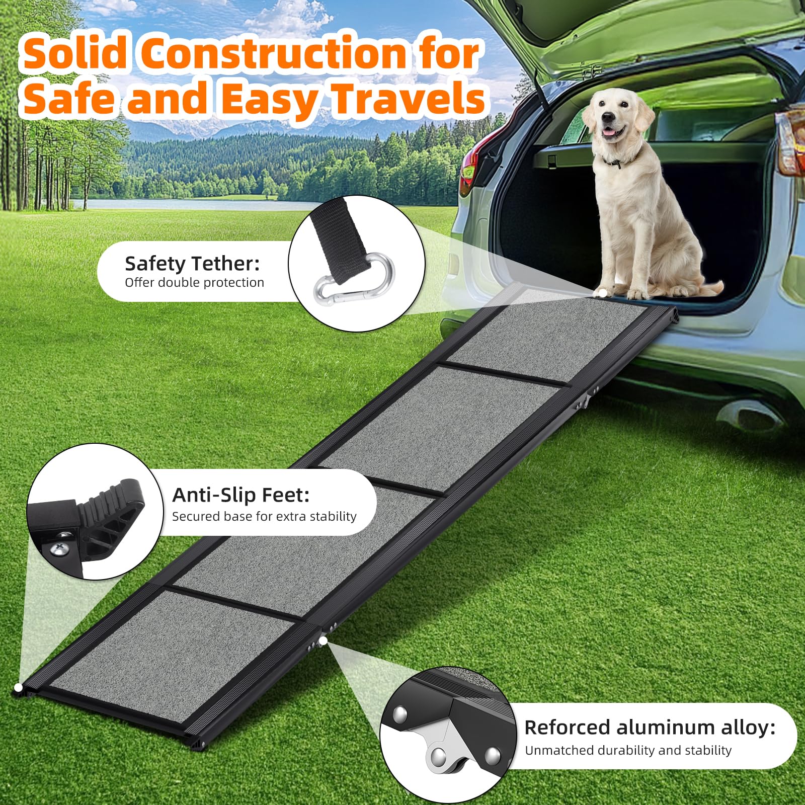 GAOYITK dog ramp lightweight at 20 lb for easy handling