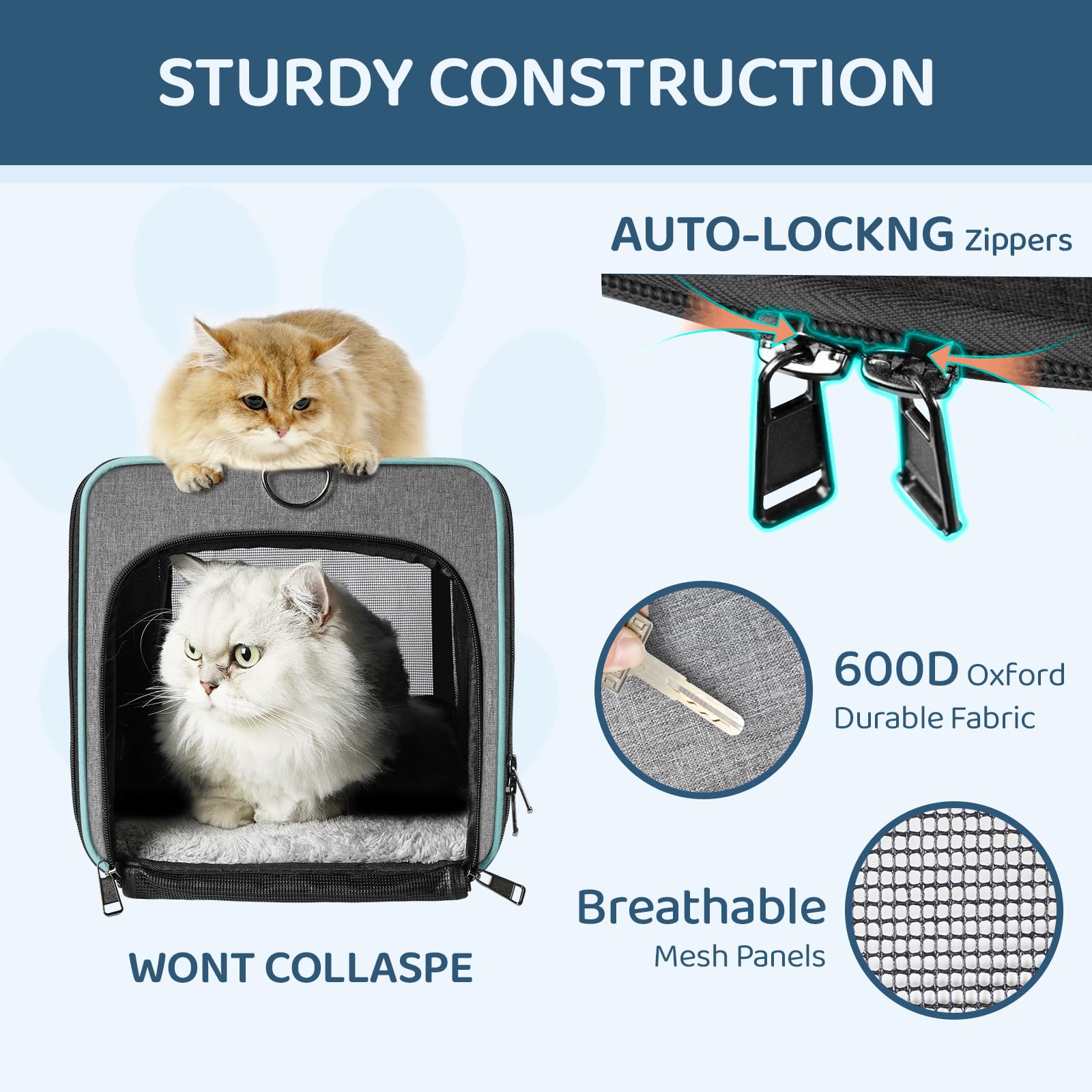 GAPZER underseat carrier durability view highlights 600D Oxford fabric