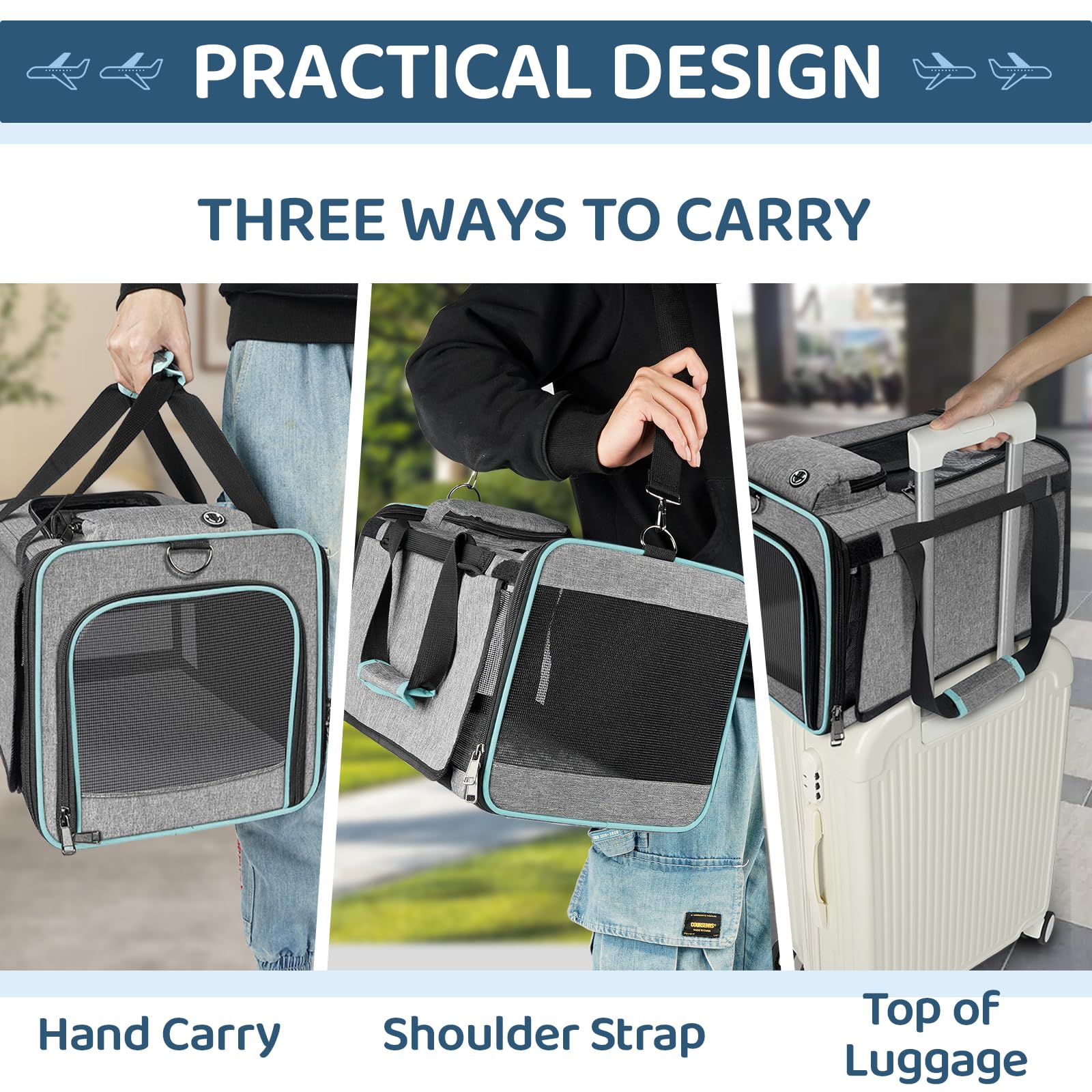 GAPZER underseat carrier interior view demonstrates breathable space for comfort