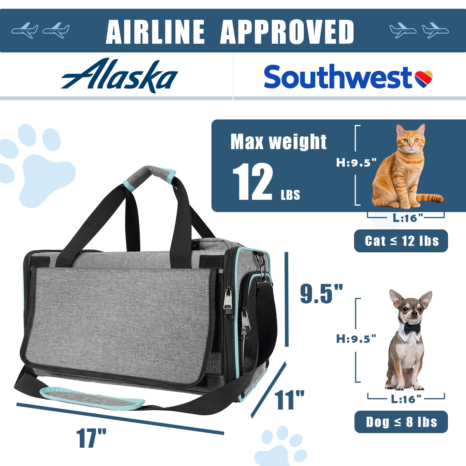 GAPZER Alaska cat carrier interior tether keeps your pet secure