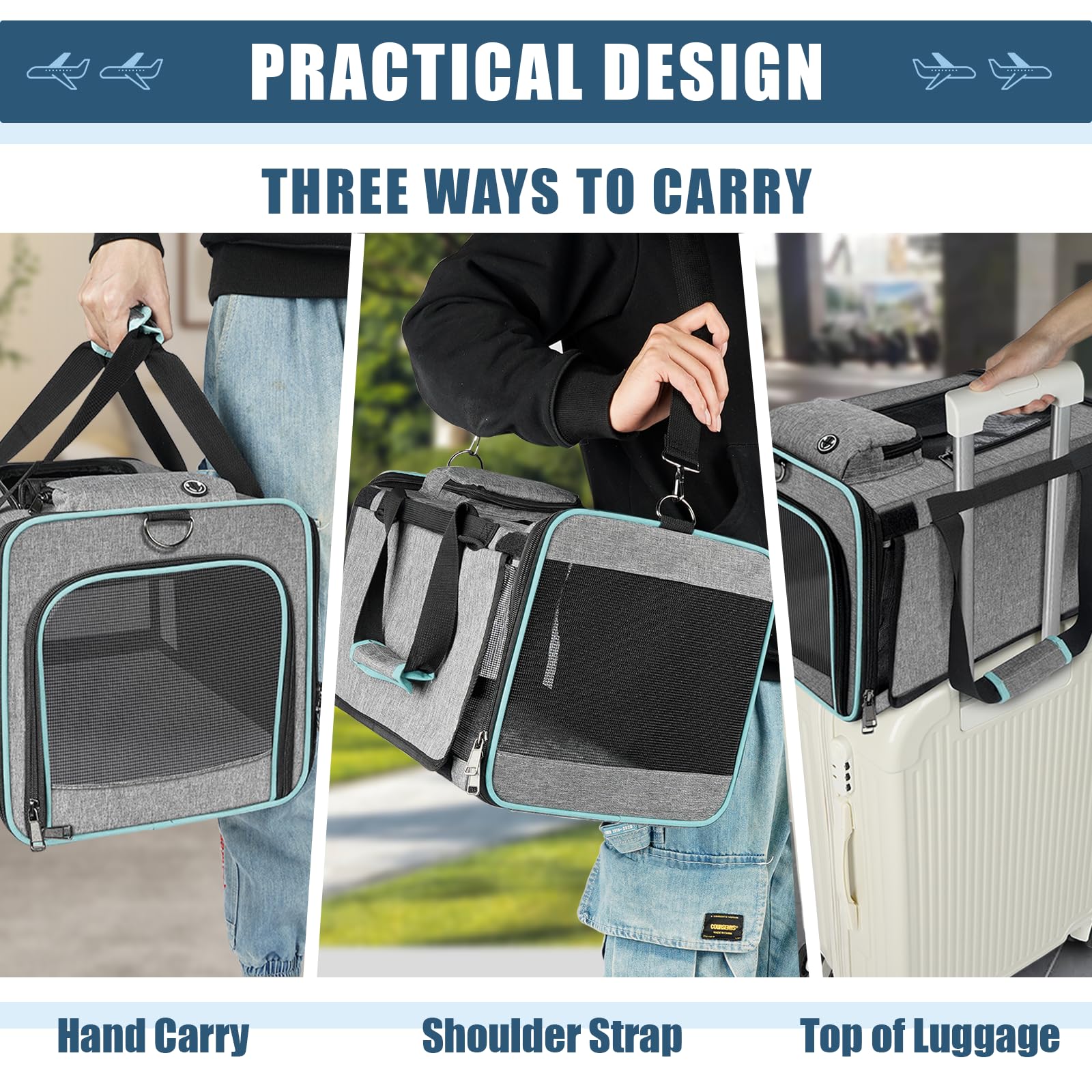 GAPZER Alaska cat carrier soft-sided design adapts to seats