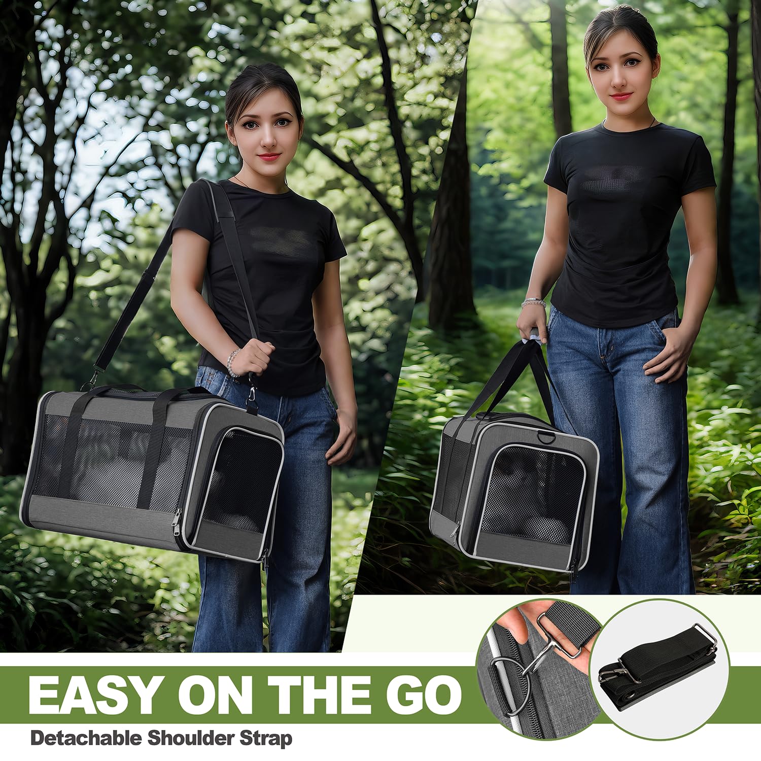 Gapzer car-safe cage with seatbelt compatibility for road trips.
