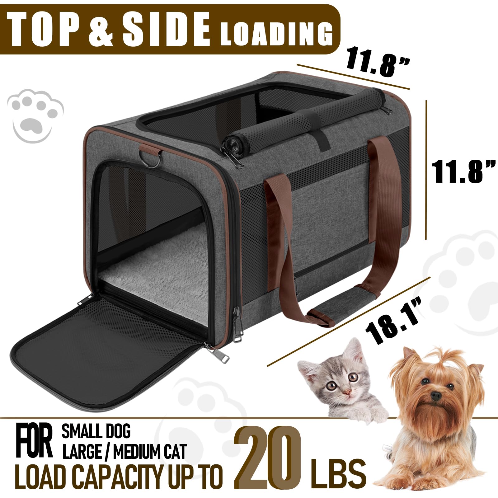 GAPZER carrier bag top entrance shows roll-up mesh for quick access