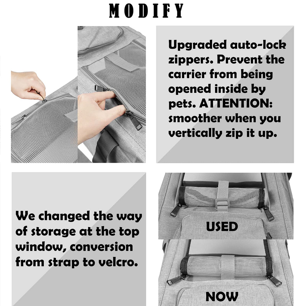 Gapzer cat carrier collapsible design saves space when not in use.