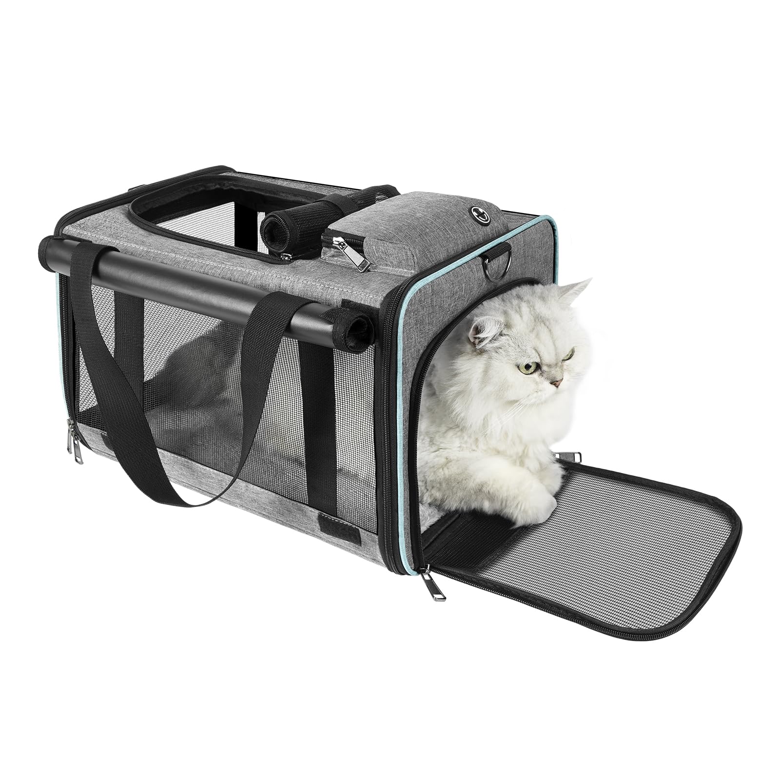 GAPZER cat carrier Delta-friendly soft sides maximize cabin space for pets.