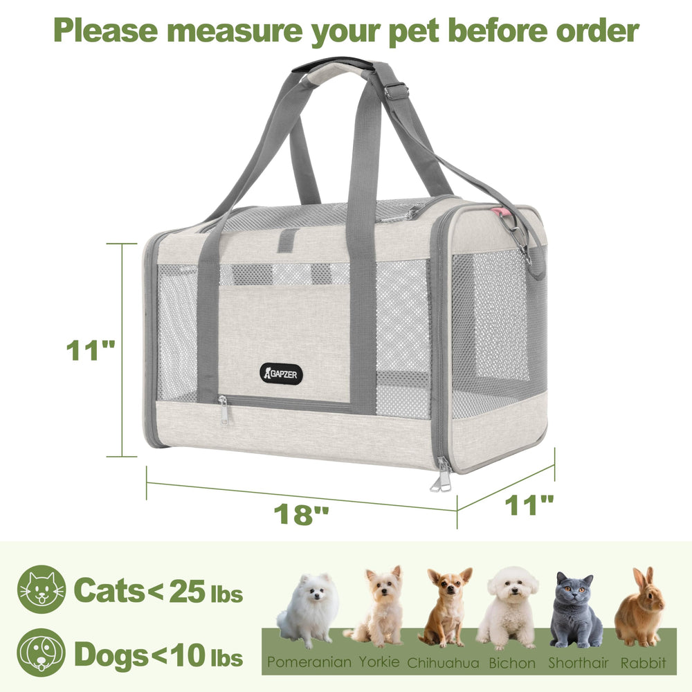 GAPZER cat carrier four-side ventilation ensures steady airflow for pet comfort.