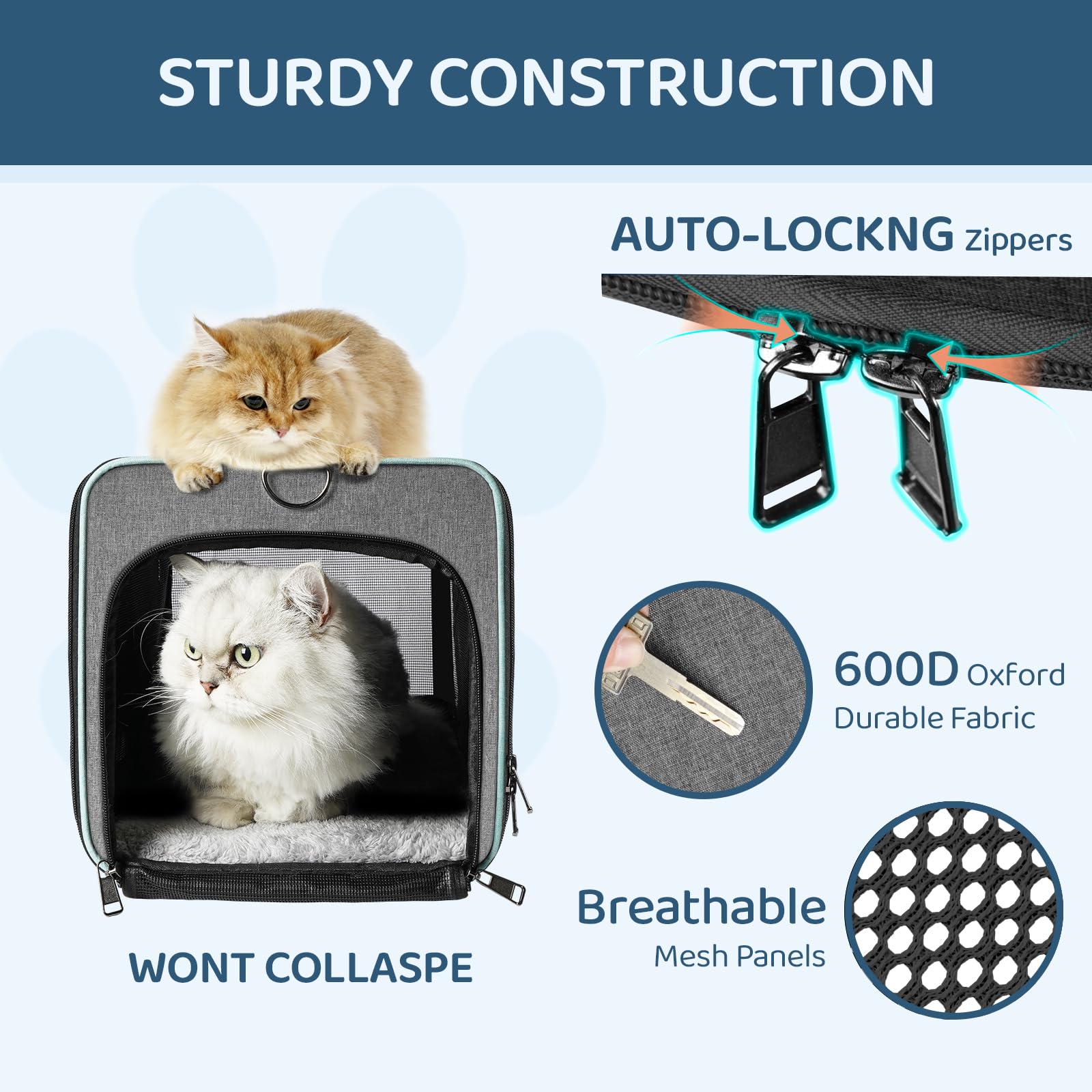 GAPZER cat carrier roll-up privacy curtains for quick checks.