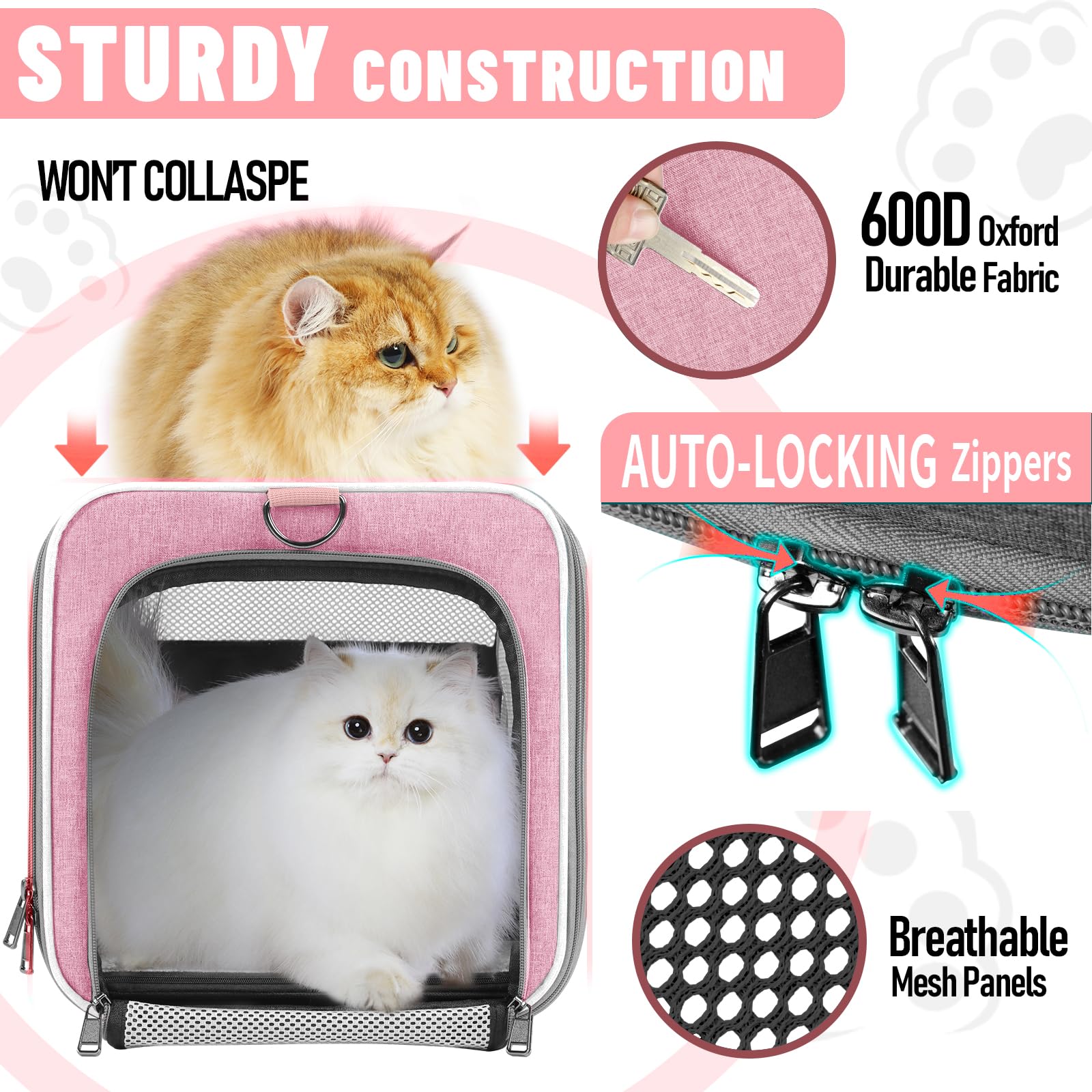 GAPZER cat carrier adjustable shoulder strap offers convenient hands-free transport.
