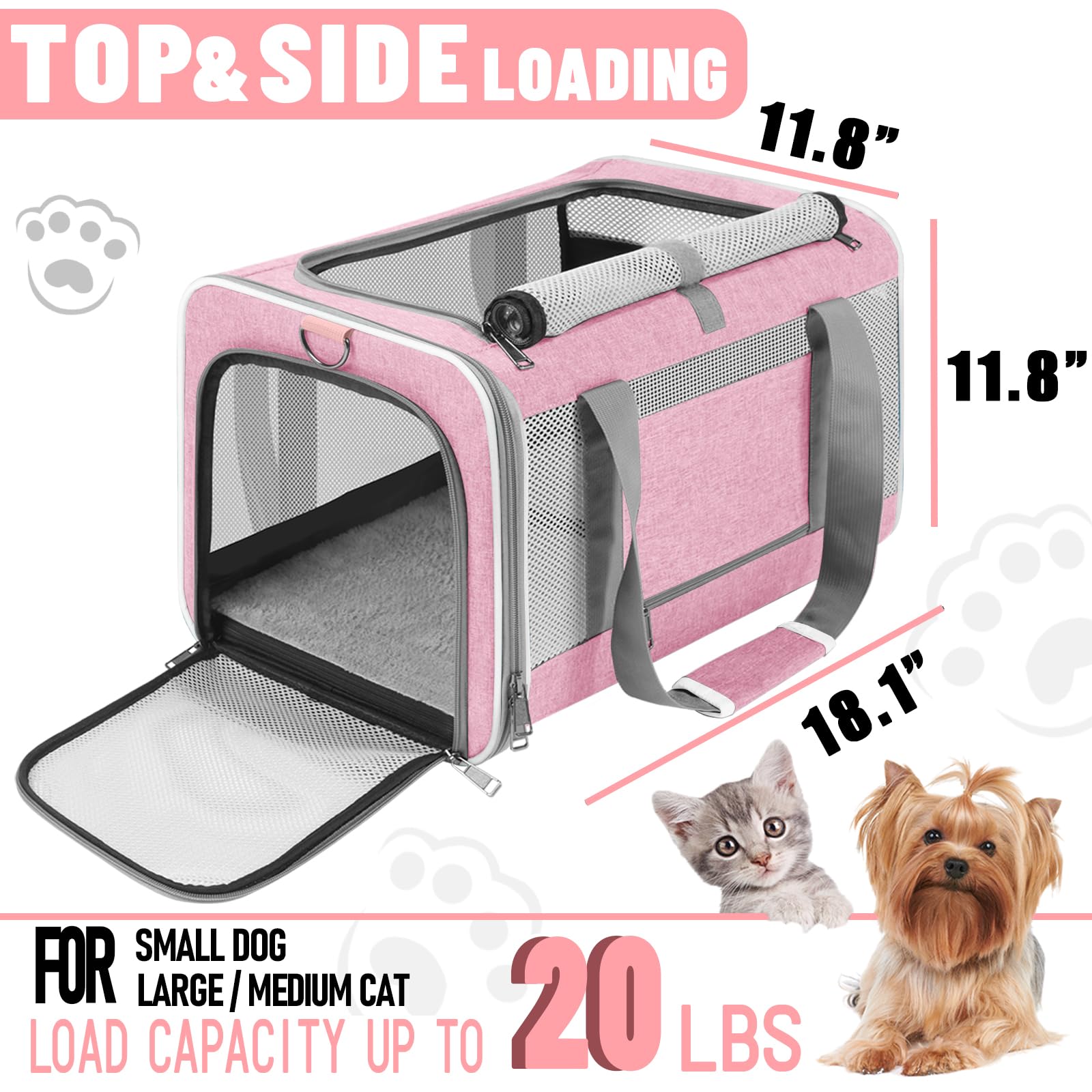 GAPZER soft-sided cat carrier provides flexible transport for small pets.
