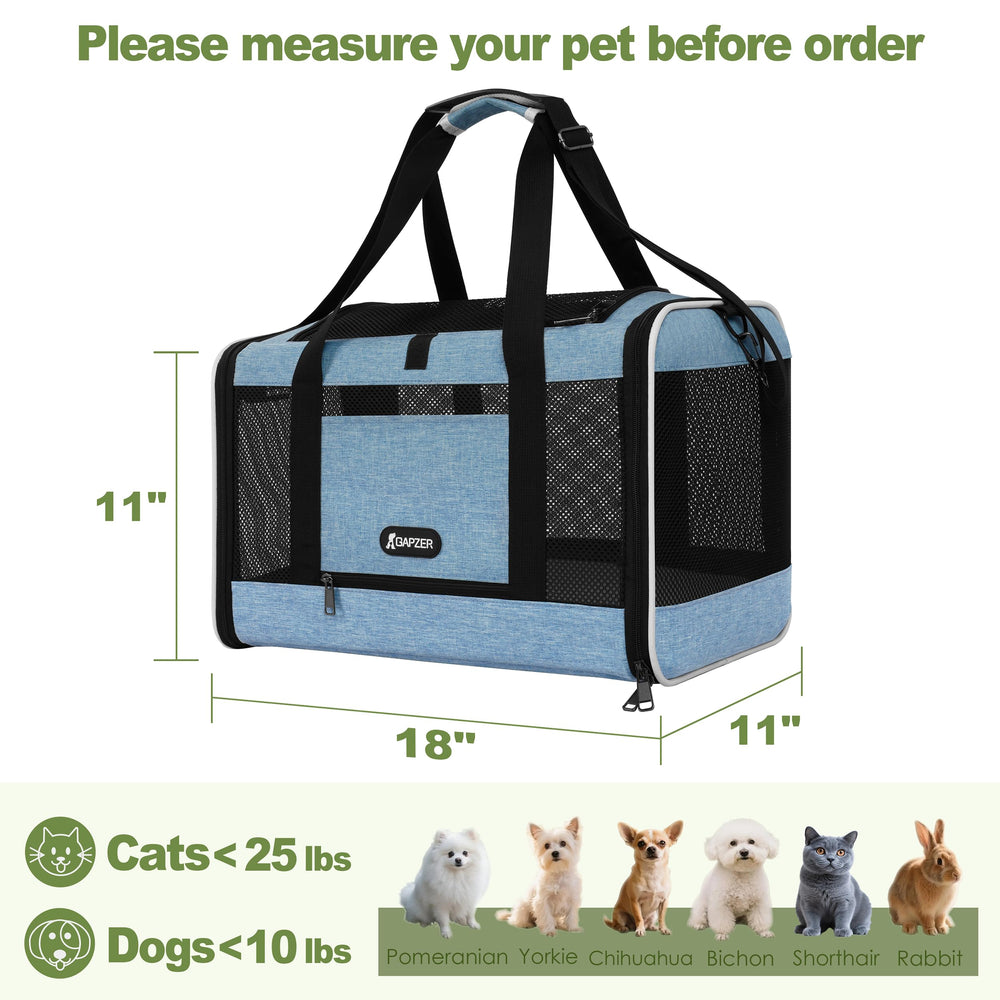GAPZER Cat Carrier ventilation mesh all-around for steady airflow during transport