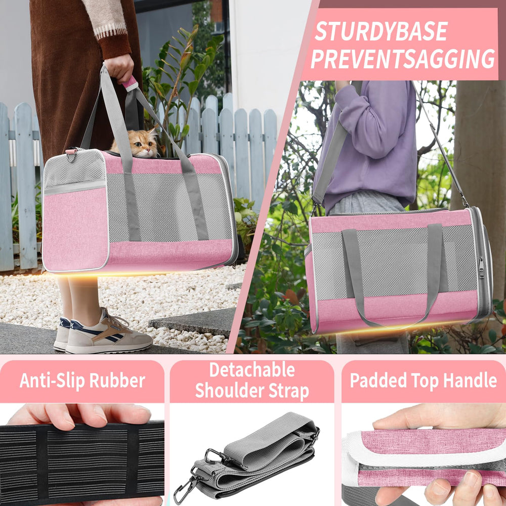 GAPZER cat carrier 5-sided ventilation keeps pets cool on trips.