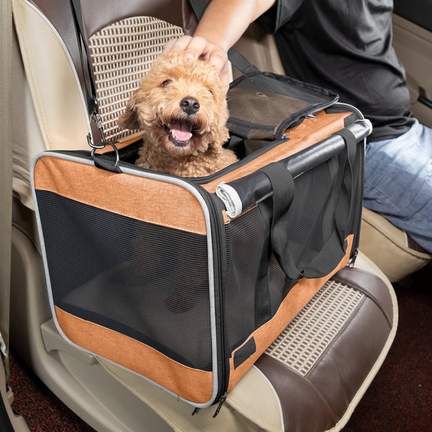 GAPZER dog carry bag durable oxford material withstands daily use.