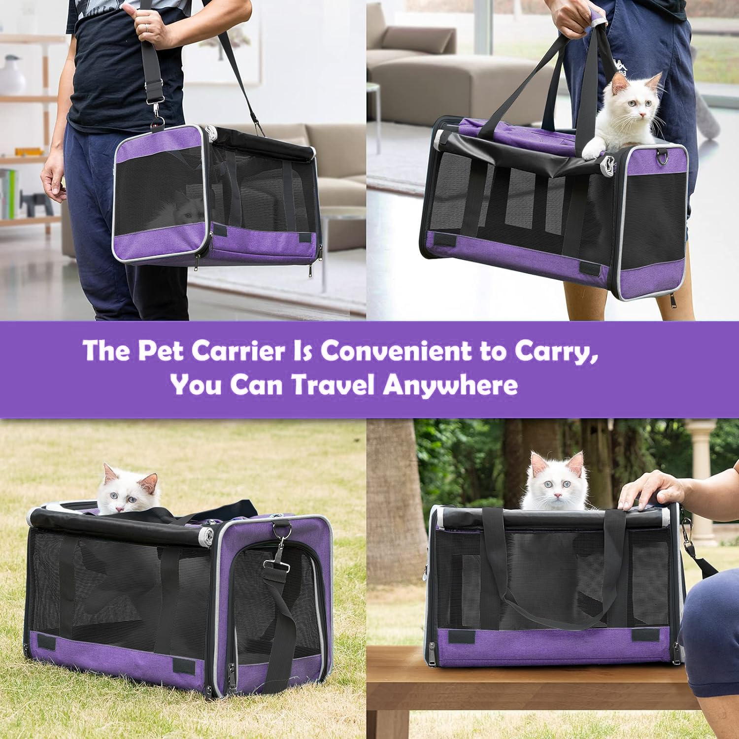 Gapzer large cat carrier with privacy blinds for calmer journeys